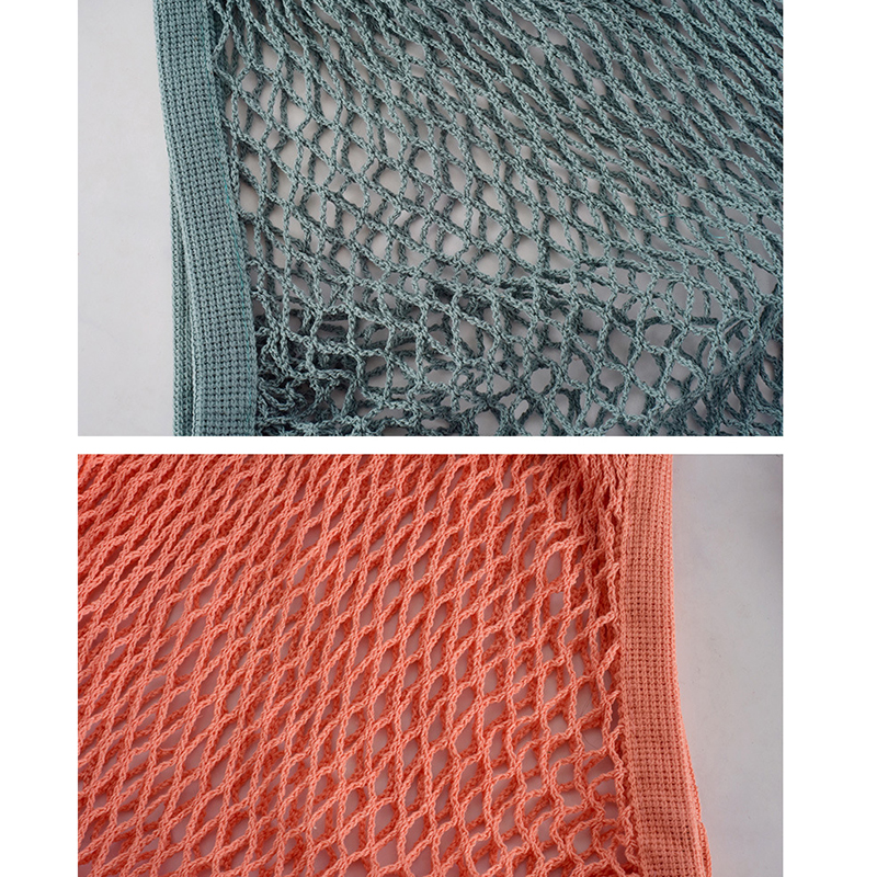 VCA1389 Vegetable Kitchen Cotton Net Bag w/Long Handle String & Pocket