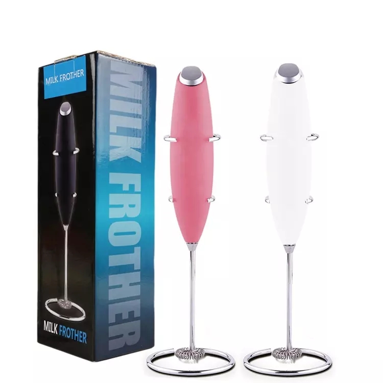 VCA1401 Handheld Battery Operated Electric Milk Frother w/Metal Stand