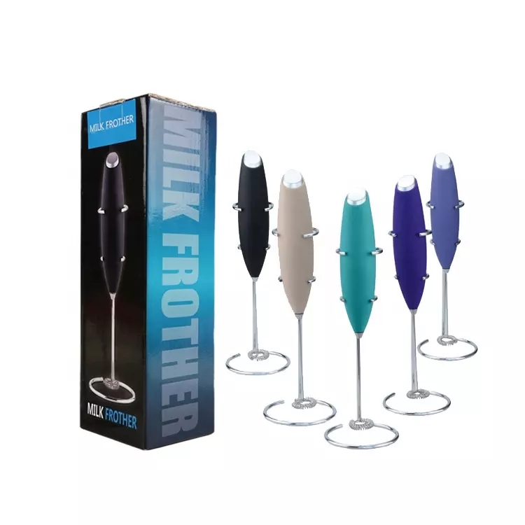 VCA1401 Handheld Battery Operated Electric Milk Frother w/Metal Stand