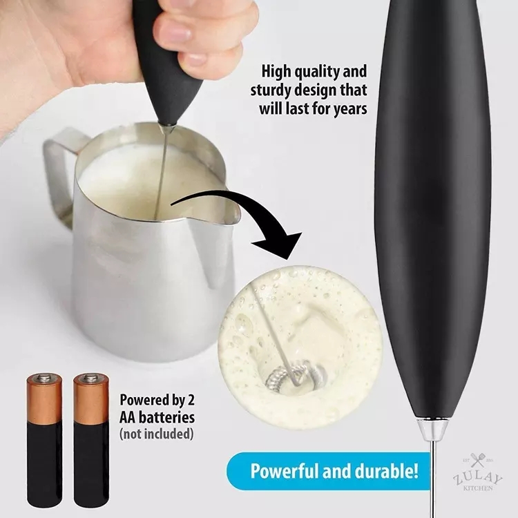 VCA1401 Handheld Battery Operated Electric Milk Frother w/Metal Stand