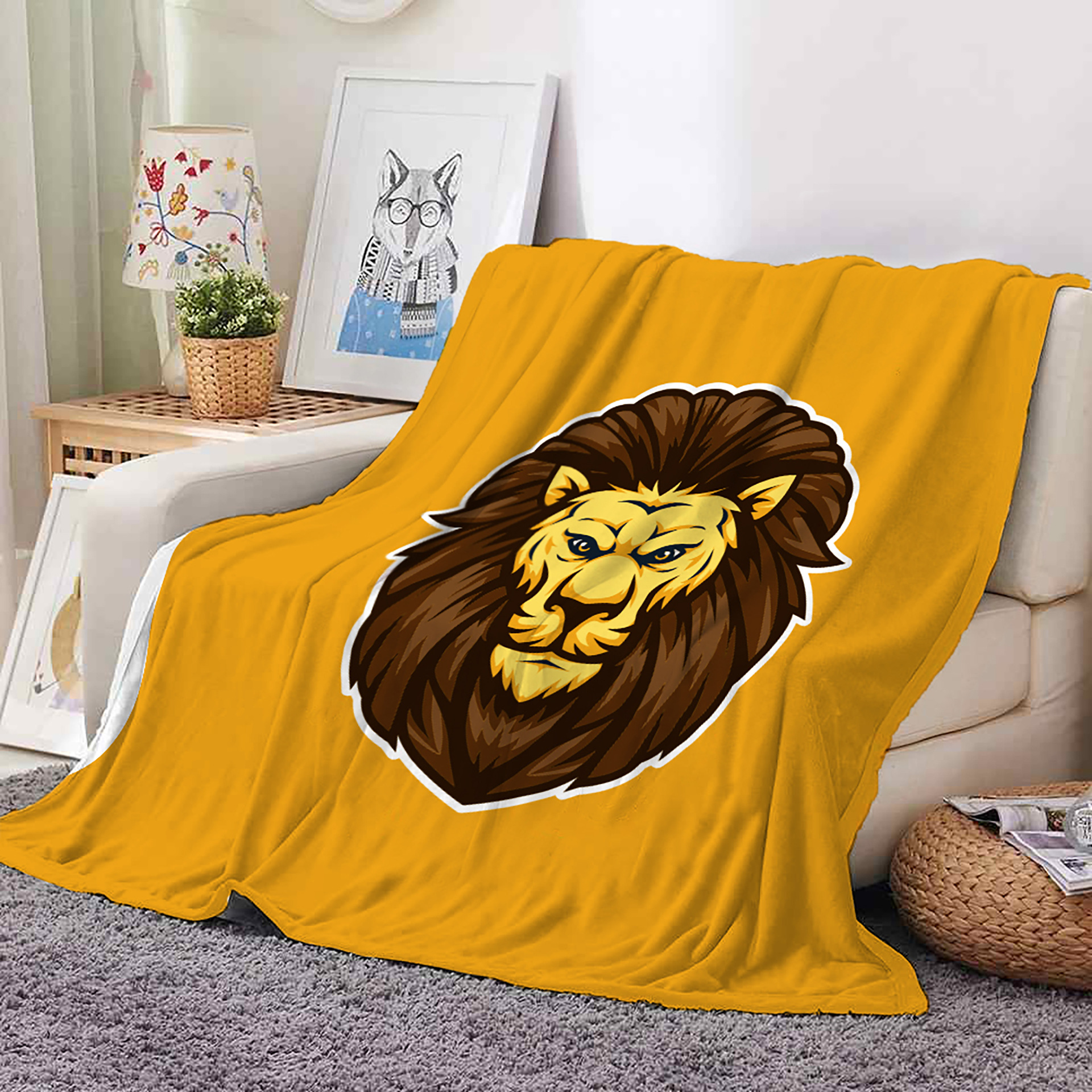 VCA1402 Double Side Fleece Throw Blanket for Couch Sofa Bed--50" x 60"