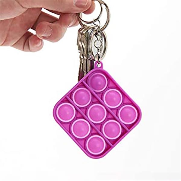 VCE4009 Square Shape Pure Color Push Pop Key Chain