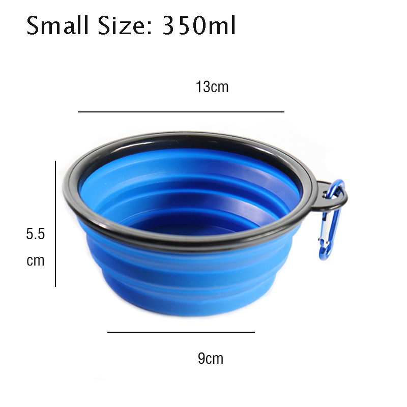 VC7162 Silicone Portable Foldable Dogs Food Bowls w/ Carabiner Clip