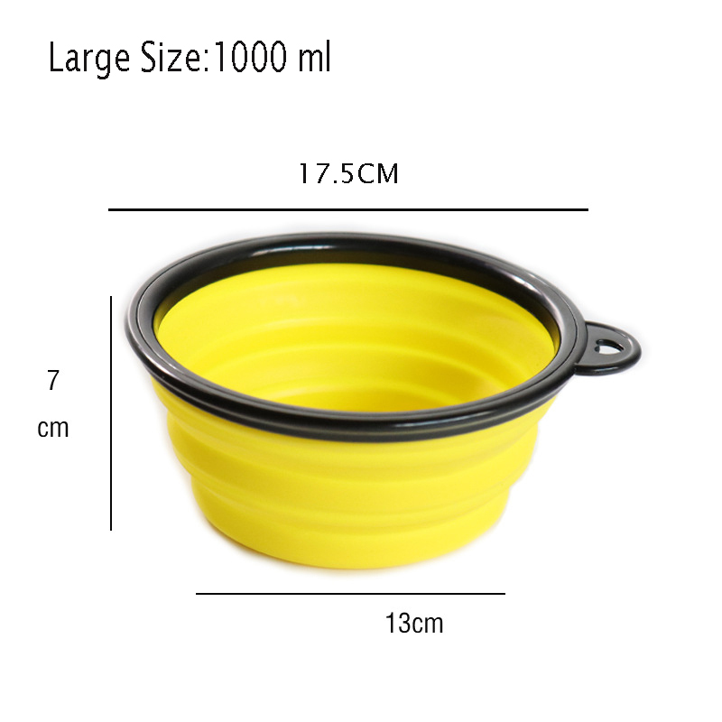 VC7162 Silicone Portable Foldable Dogs Food Bowls w/ Carabiner Clip